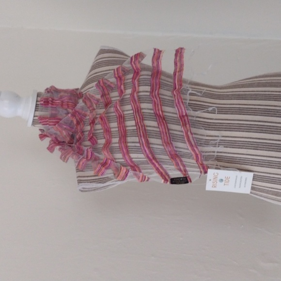 Rising Tide 100% Silk Pink Contemporary Summer Scarf NWT - Picture 7 of 11